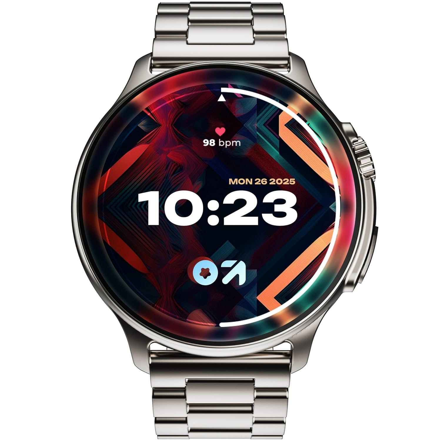 GOBOULT Crown R Pro Smart Watch 1.43''HD AMOLED, Working Crown, Zinc Alloy Frame, 600 Nits Brightness, AI Voice Assistant, SpO2 Monitoring, 120+ Sports Mode (Chrome)
