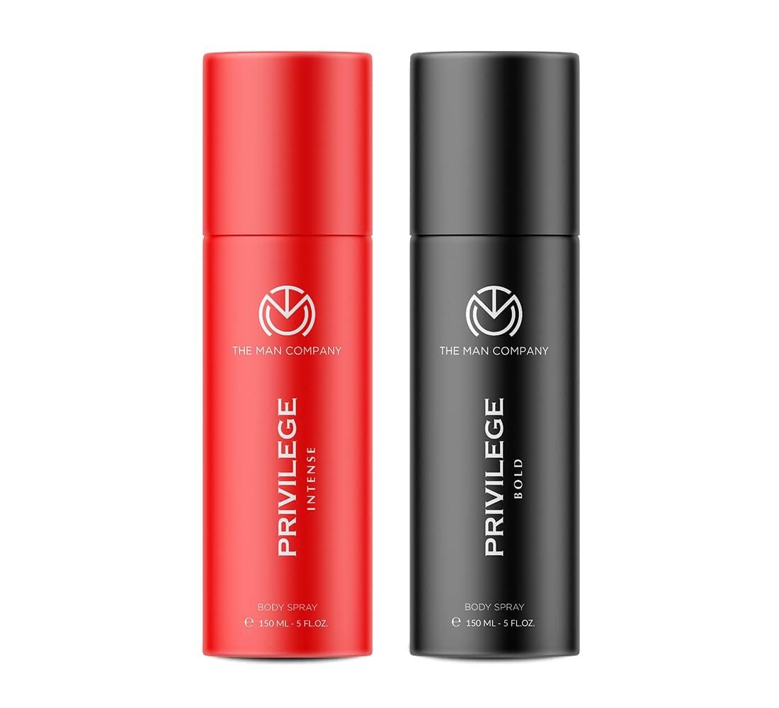 The Man Company Privilege Deodorants for Men - Bold & Intense 150ml X 2 | Long-Lasting Premium Fragrance | Everyday Use Deo’s for Him | Gift Set for Husband, Boyfriend