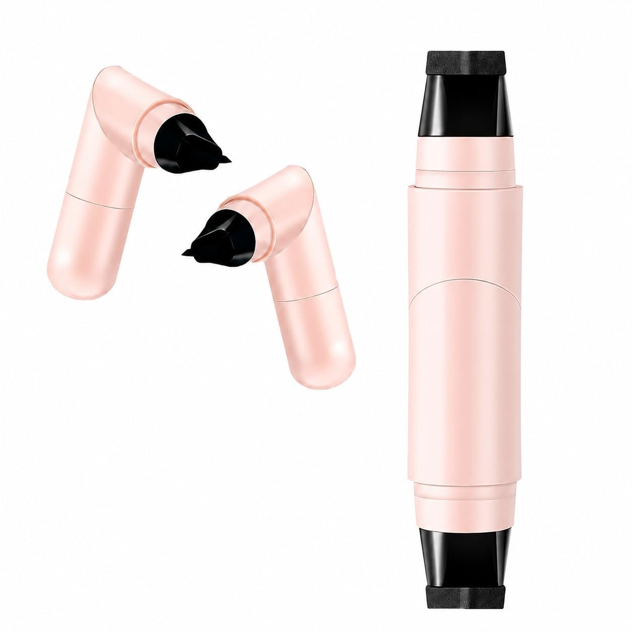 Dual Head Winged Eyeliner Stamp Pen with Rotating Tip, Waterproof Smudge Resistant Cat Eye Makeup Tool, Long Lasting Liquid Eyeliner Applicator for Beginners and Women Daily Beauty
