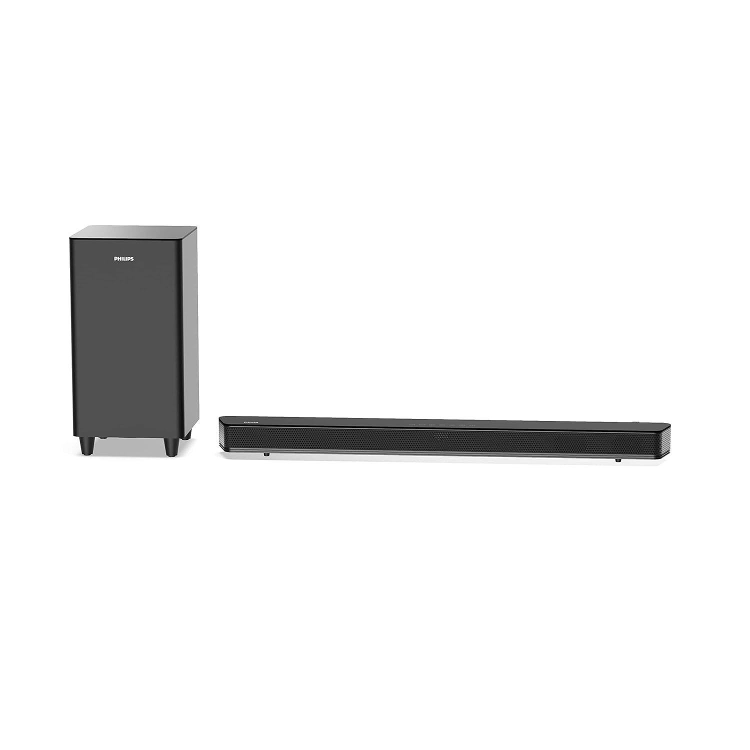 PHILIPS Audio HTL8162 2.1CH 160W Bluetooth Soundbar with Wireless Subwoofer, HDMI ARC, Metal Grille, Glass Top & Touch Control (Black)