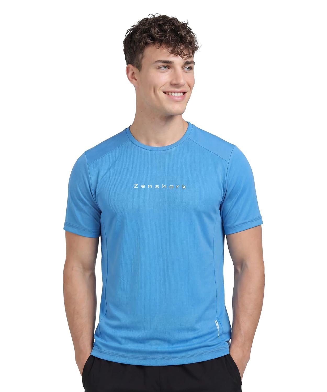 ZENSHARK Gym T-Shirt for Men| Dry Fit Workout Sports T-Shirt | Quick Dry Breathable Polyester Fabric with Half Sleeve Round Neck | Running Gym Wear Active Wear for Training