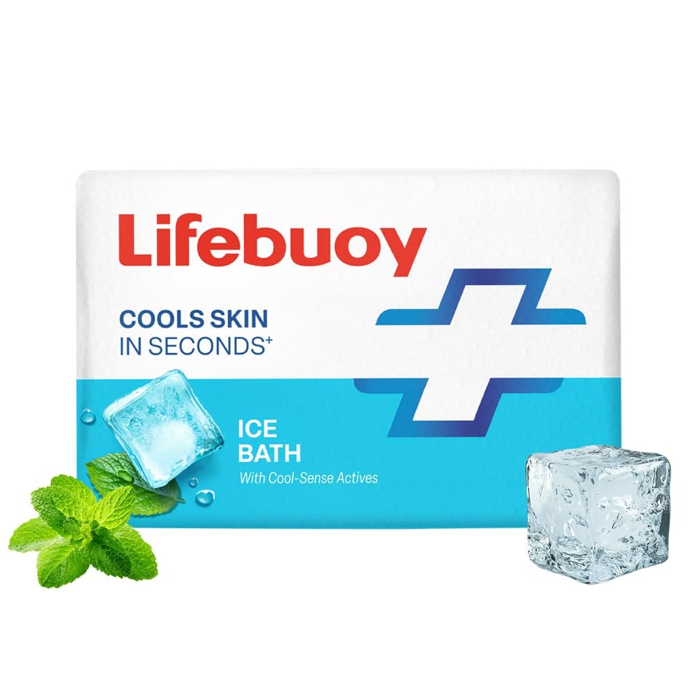 LIFEBUOY Ice Bath Soap Combo Pack of 5, 125g each, for Instant Cooling in Summers, with Menthol and Cool Sense Actives, Refreshing Fragrance, Designed for Indian Summer, for Men and Women