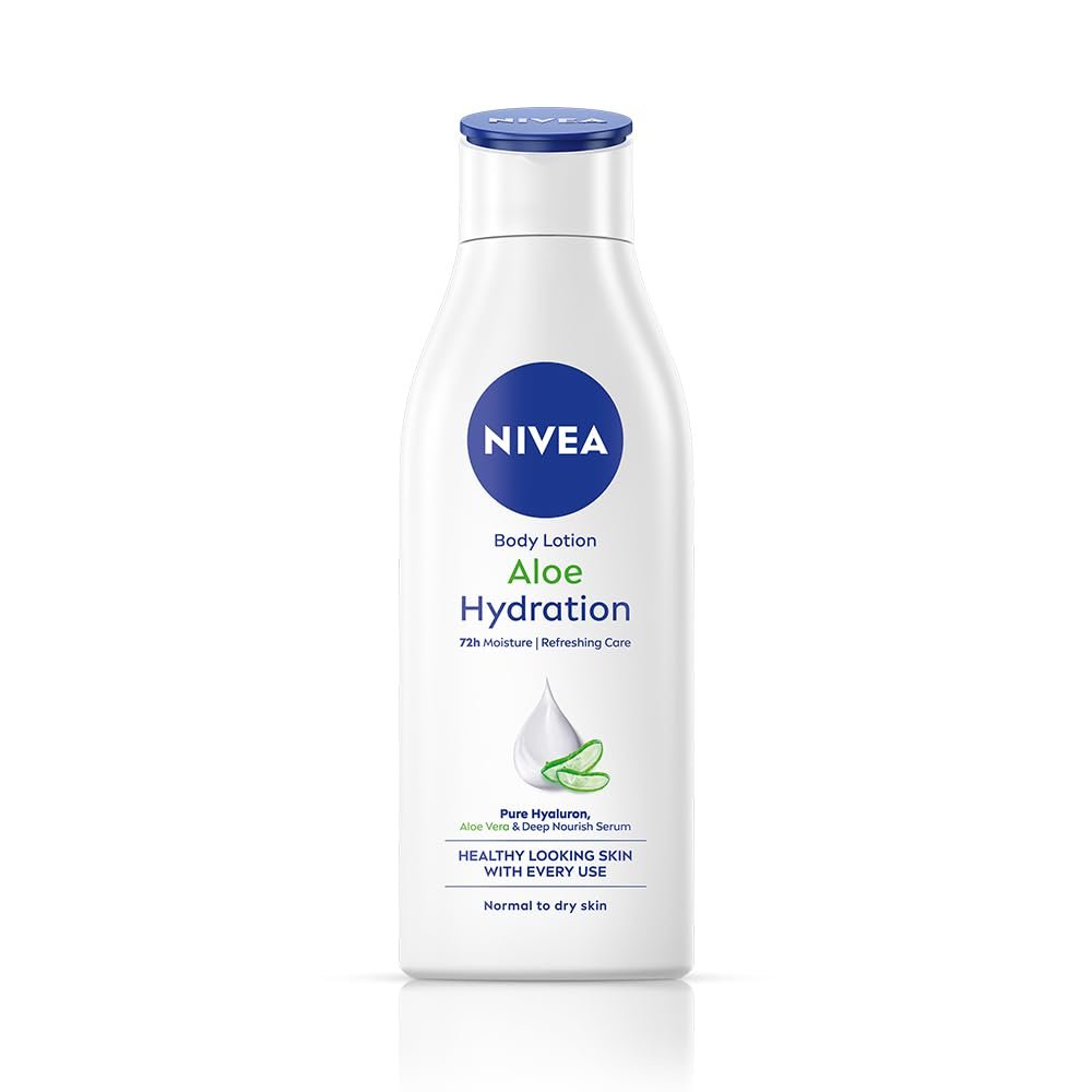 NIVEA Aloe Hydration Body Lotion, 200ml | 72 H Moisturization | Refreshing | Non Sticky Feel | With Goodness of Aloe Vera For Instant Hydrating In Summer | For Men & Women | 48h Deep Moisture, Alo