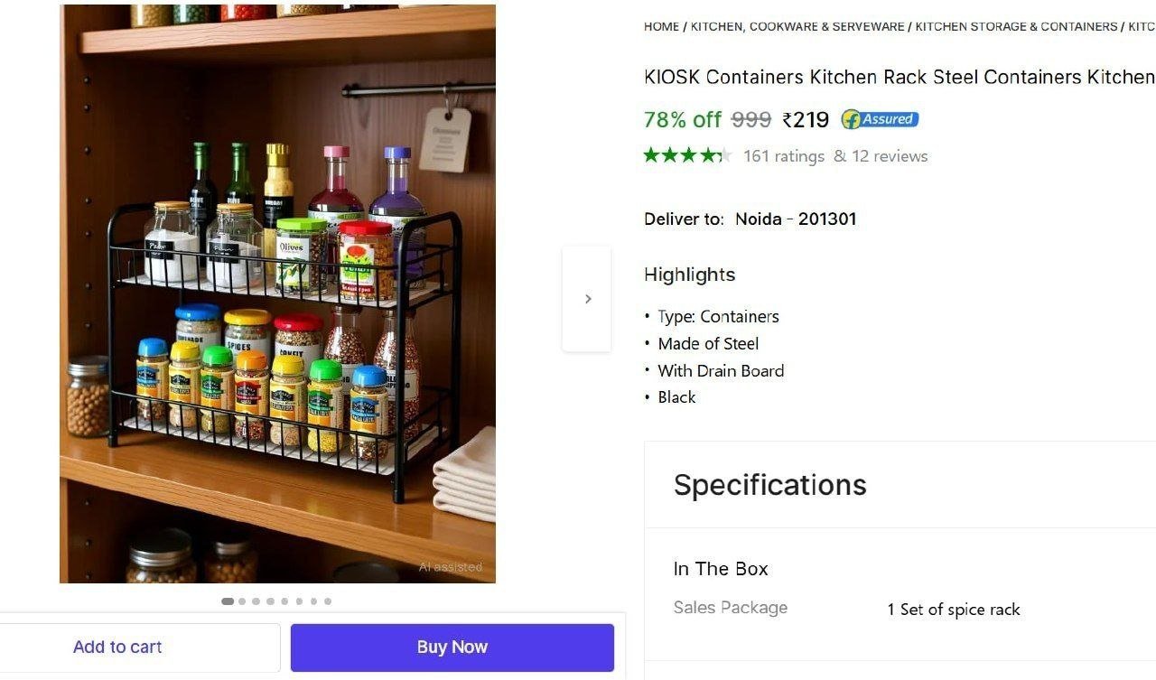 KIOSK Containers Kitchen Rack Steel Containers Kitchen Rack Steel Kitchen Spice Rack 2-Tier Price in India - Buy KIOSK Containers Kitchen Rack Steel Containers Kitchen Rack Steel Kitchen Spice Rack 2-