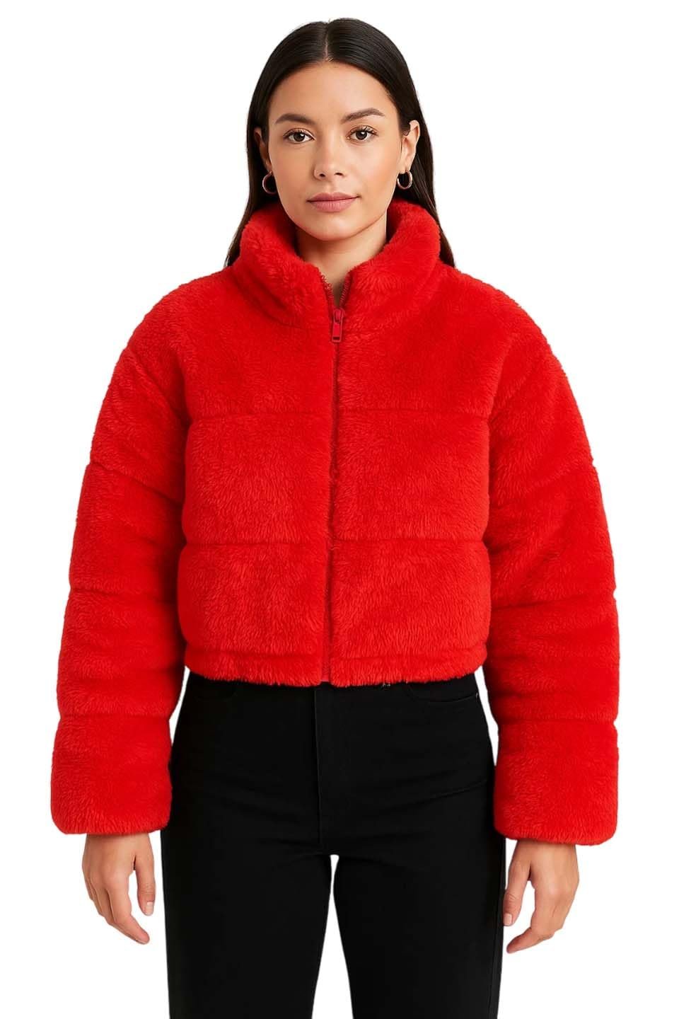 KOTTY Premium Women’s Coral Fabric Blue Jacket – Soft Touch Coral Fabric,Stylish Warm Wear,and Modern Winter Appeal
