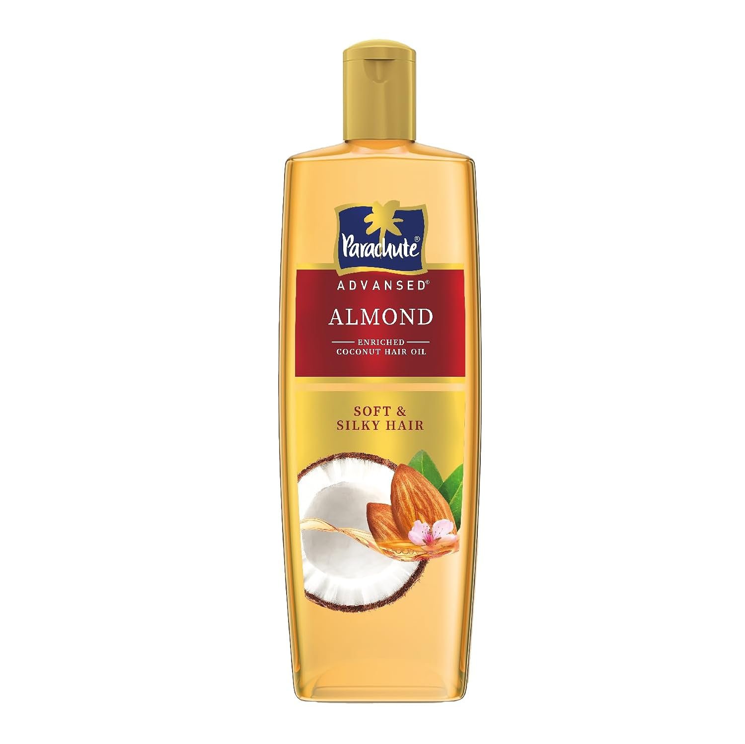 Parachute Advansed Almond enriched Coconut Hair Oil with Vitamin E, 100ml|Nourishes & Softens Hair | Helps Control Hair Fall| Helps Promotes Hair Growth | Up to 2x Softer Hair|Non-Sticky Formula| 