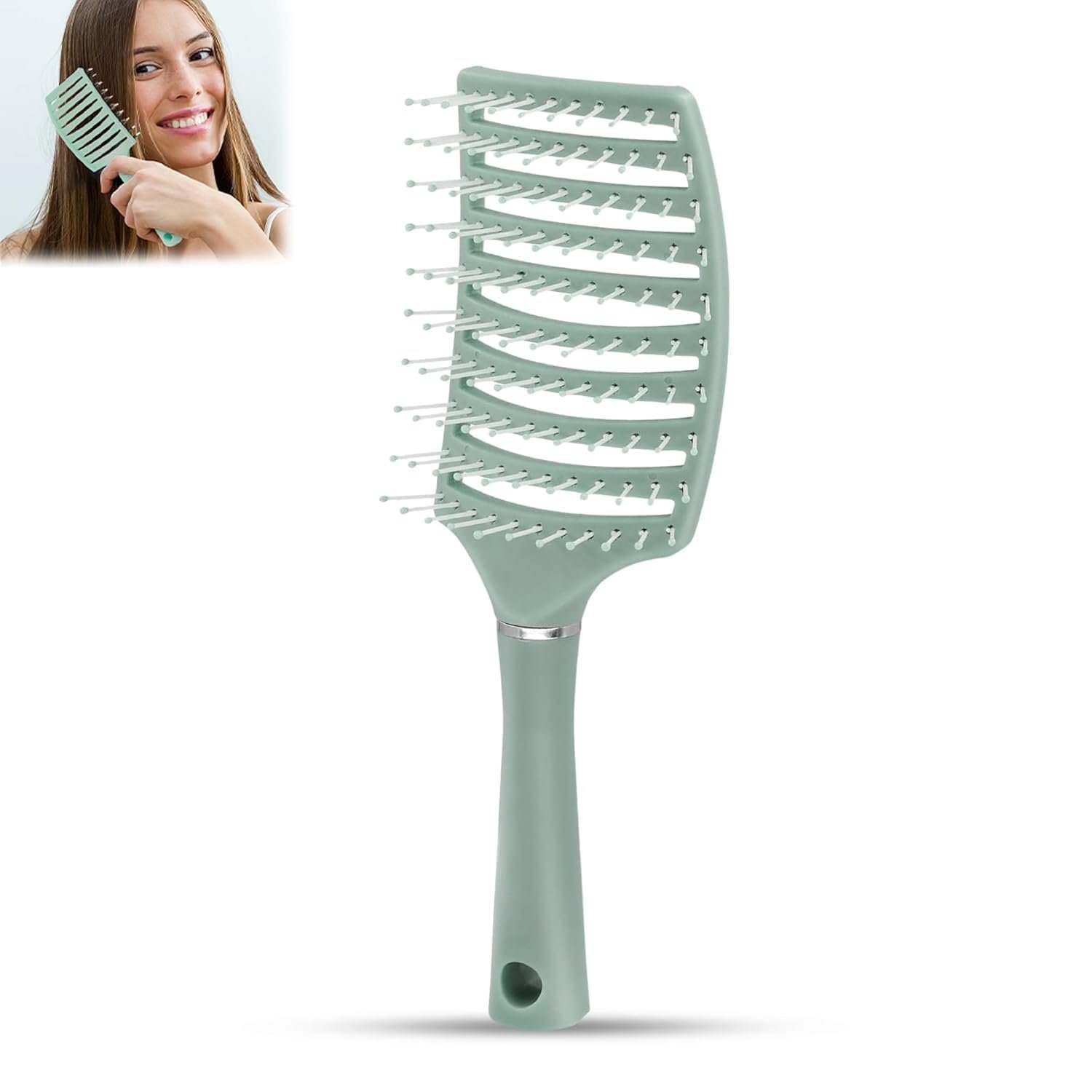 Detangling Hair Brush for Women & Men, Flexible Vented Paddle Hair Brush with Rounded Tip Bristles, Gentle Scalp Massage, Wavy, Wet & Dry Hair, Salon, Home & Daily Hair Care, Pack of 1