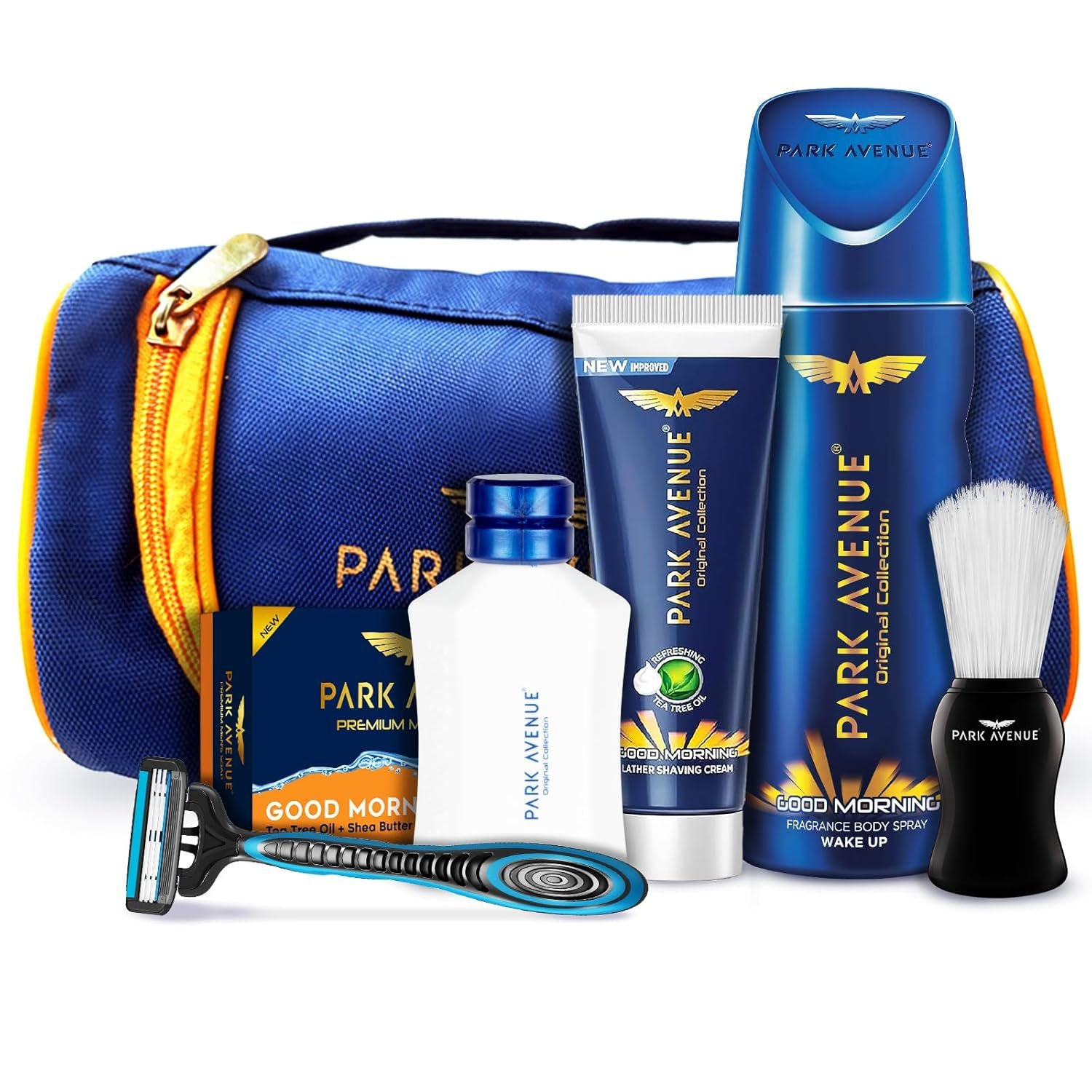 Park Avenue Good Morning Grooming Collection 7 in-1 Combo Grooming Kit for Men | Gift Set for Men | Father’s Day Gift for Dad | Shaving Kit for Men | Shaving Foam | After Shave | Gift Hamper for Men, 