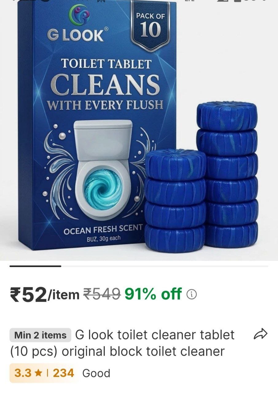 G LOOK toilet Cleaner Tablet (10 PCS) Original Block Toilet Cleaner Price in India - Buy G LOOK toilet Cleaner Tablet (10 PCS) Original Block Toilet Cleaner online at Shopsy.in