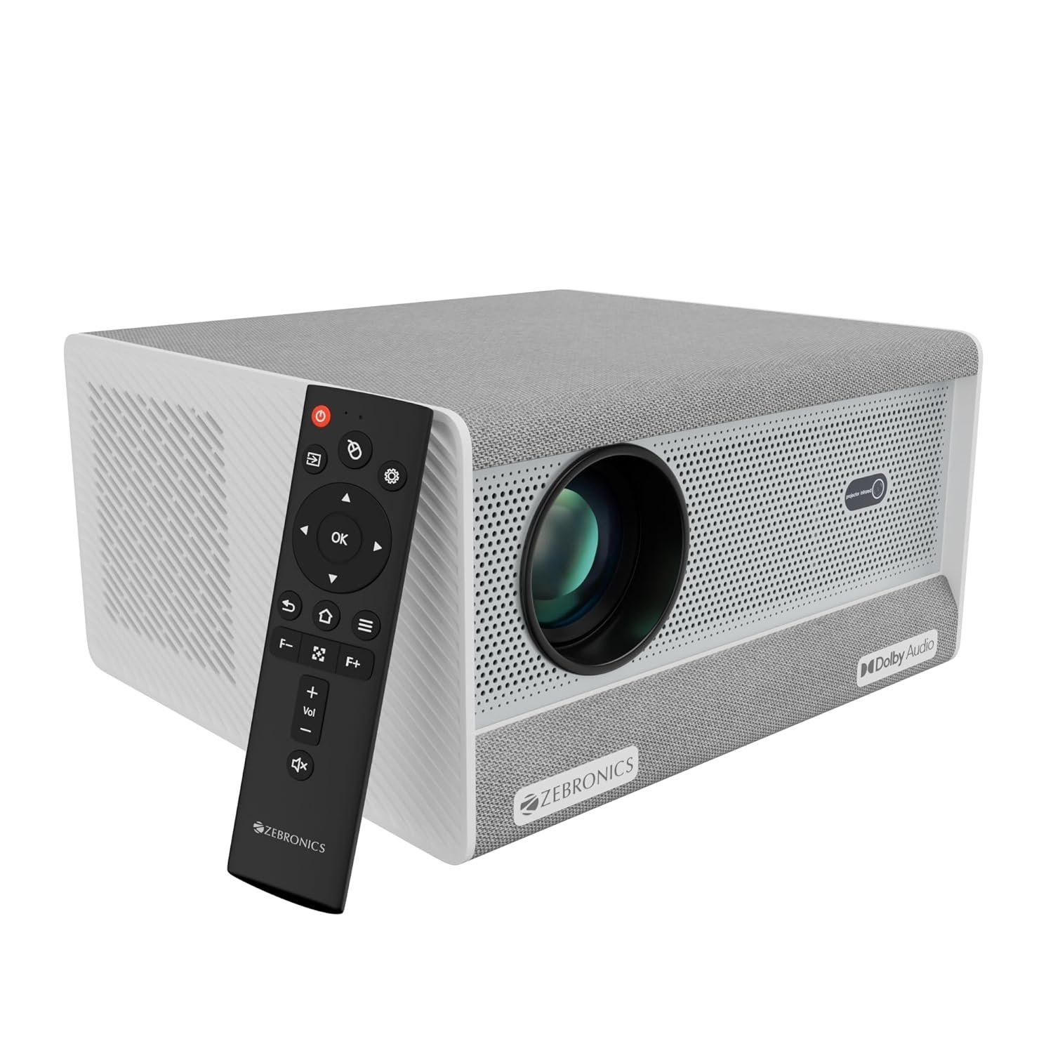 ZEBRONICS PIXAPLAY 68, Android Projector, Dolby Audio, 1080p, 20000 Lumens, 200" Screen Size, Dynamic Speaker, Auto[Focus | Keystone | Obstacle Detection | Screen fit], WiFi, HDMI(ARC), Miracast