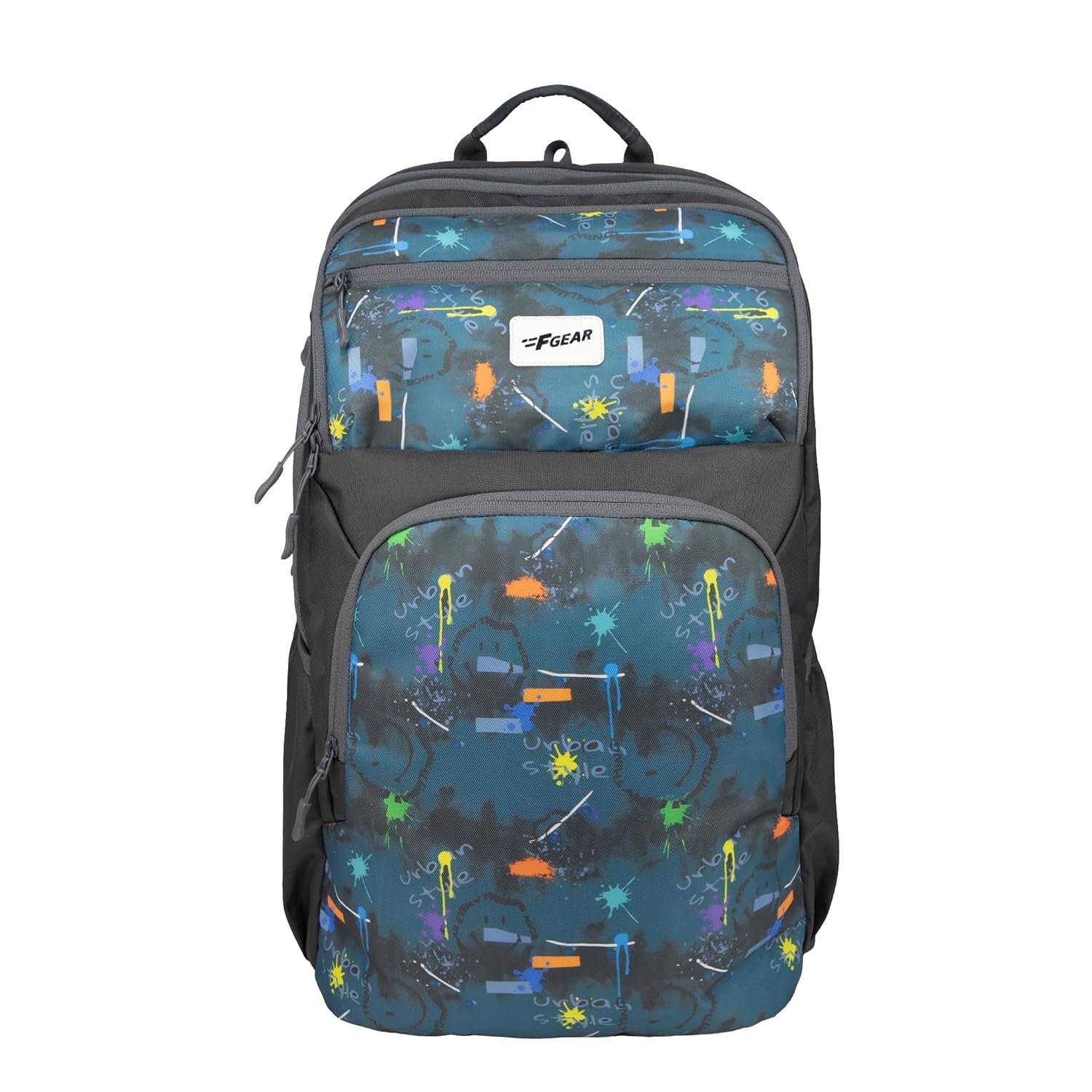 F Gear Akira Black 26L Backpack, 3 Spacious Compartments, 3 Pockets and 1 Hidden Pocket|Anti theft Backpack|Airflow Padded Back Panel|Lightweight & Durable|Ideal for Office, Daily Use & Travel