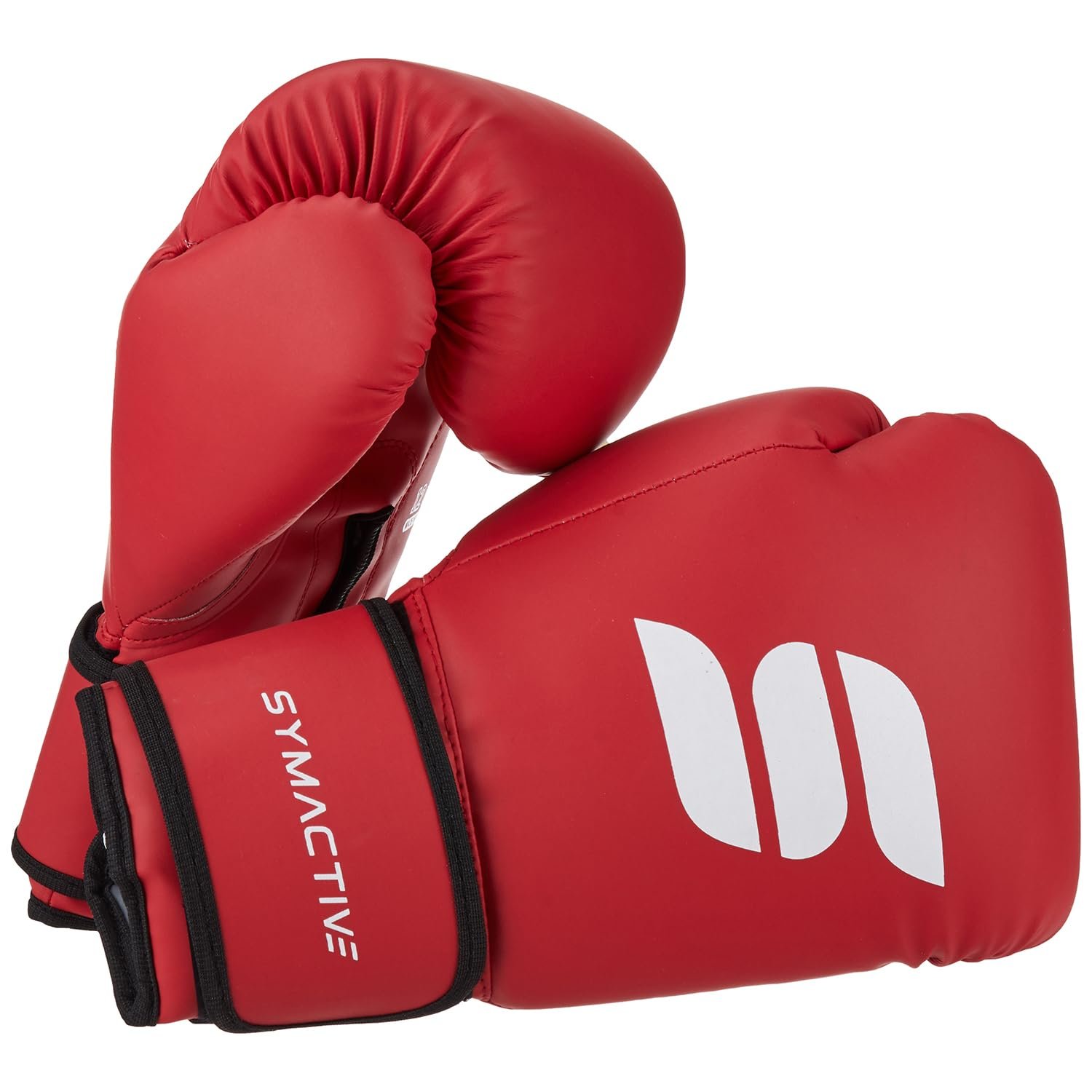 Amazon Brand – Symactive PU Boxing Gloves 10 OZ | Lightweight Contest Gloves for Training & Sparring | Breathable| Red