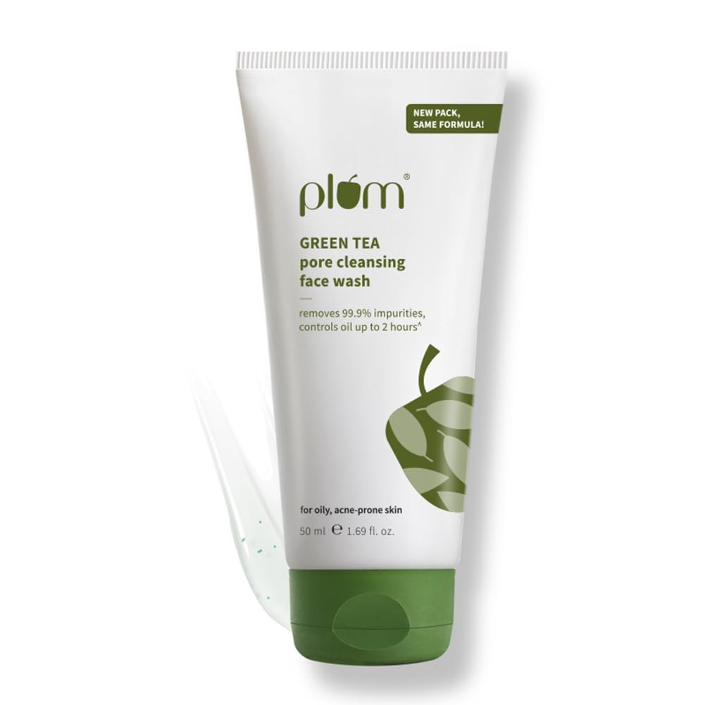 Plum Green Tea Pore Cleansing Face Wash for Oily, Acne Prone, Dry & Combination Skin | with Glycolic Acid | Fight Pimples & Control Excess Oil | Gentle Exfoliating & Non-Drying | Women &am