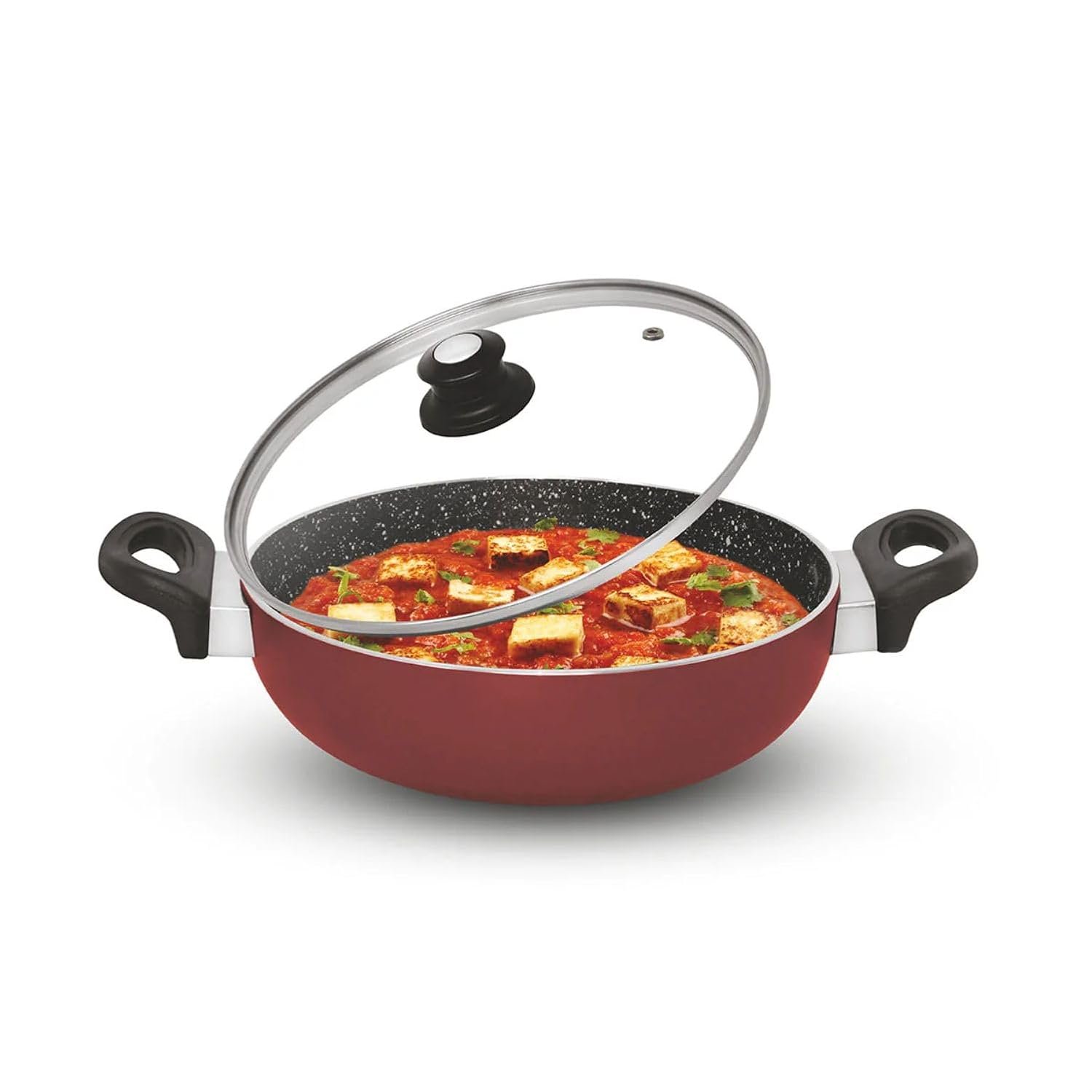 Signoraware Perfecto 4 Coating Non Stick Kadhai 26cm | Gas & Induction Compatible | Low-Oil Cooking | Ergonomically Designed | Ideal for Frying, Sauteing or Preparing Rich Curries (3.5 LTR | Steel