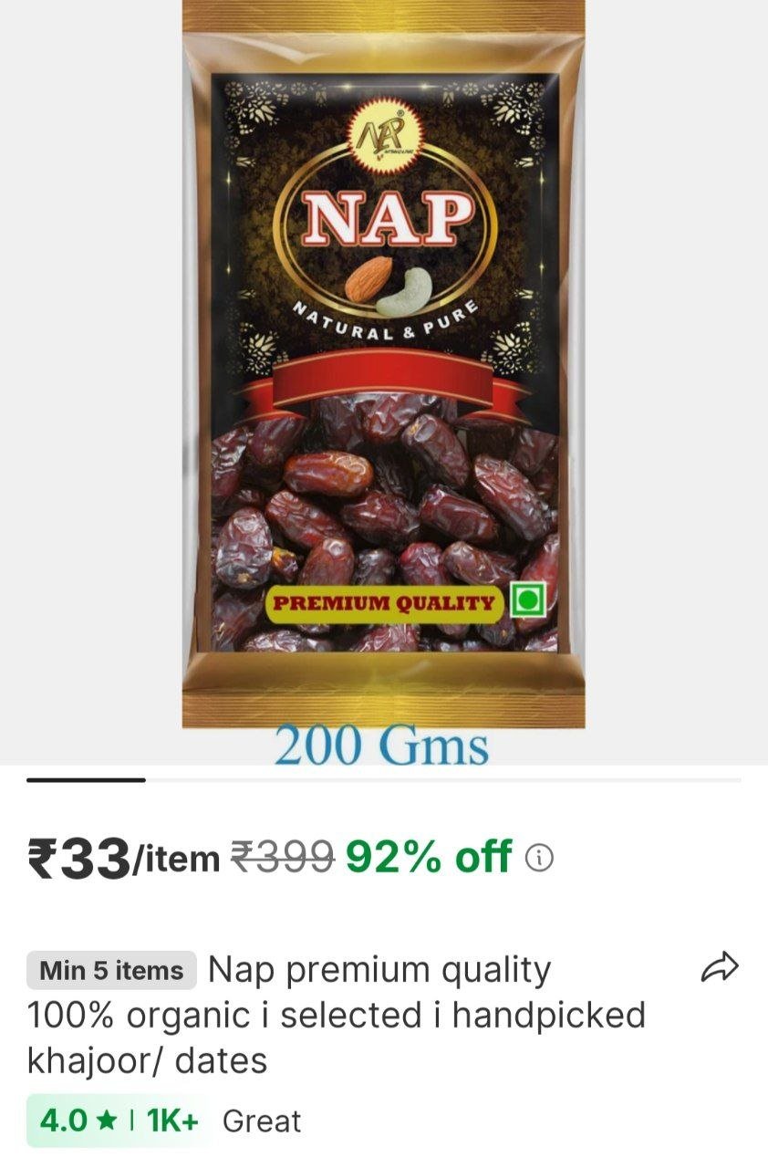 Nap Premium Quality 100% Organic I Selected I Handpicked Khajoor/ Dates Price in India - Buy Nap Premium Quality 100% Organic I Selected I Handpicked Khajoor/ Dates online at Shopsy.in