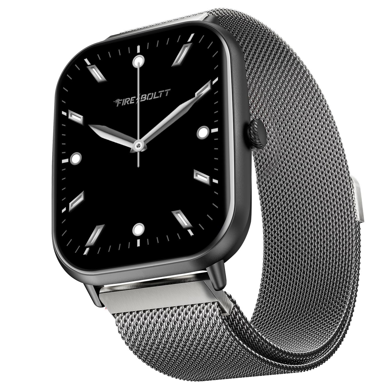 Fire-Boltt Ninja Call Pro Max Ultra Bluetooth Calling Smart Watch, 2.01" HD Display, 120+ Sports Modes, Health Suite, AI Voice Assistance, SpO2 Smartwatch for Men & Women - Silver Link