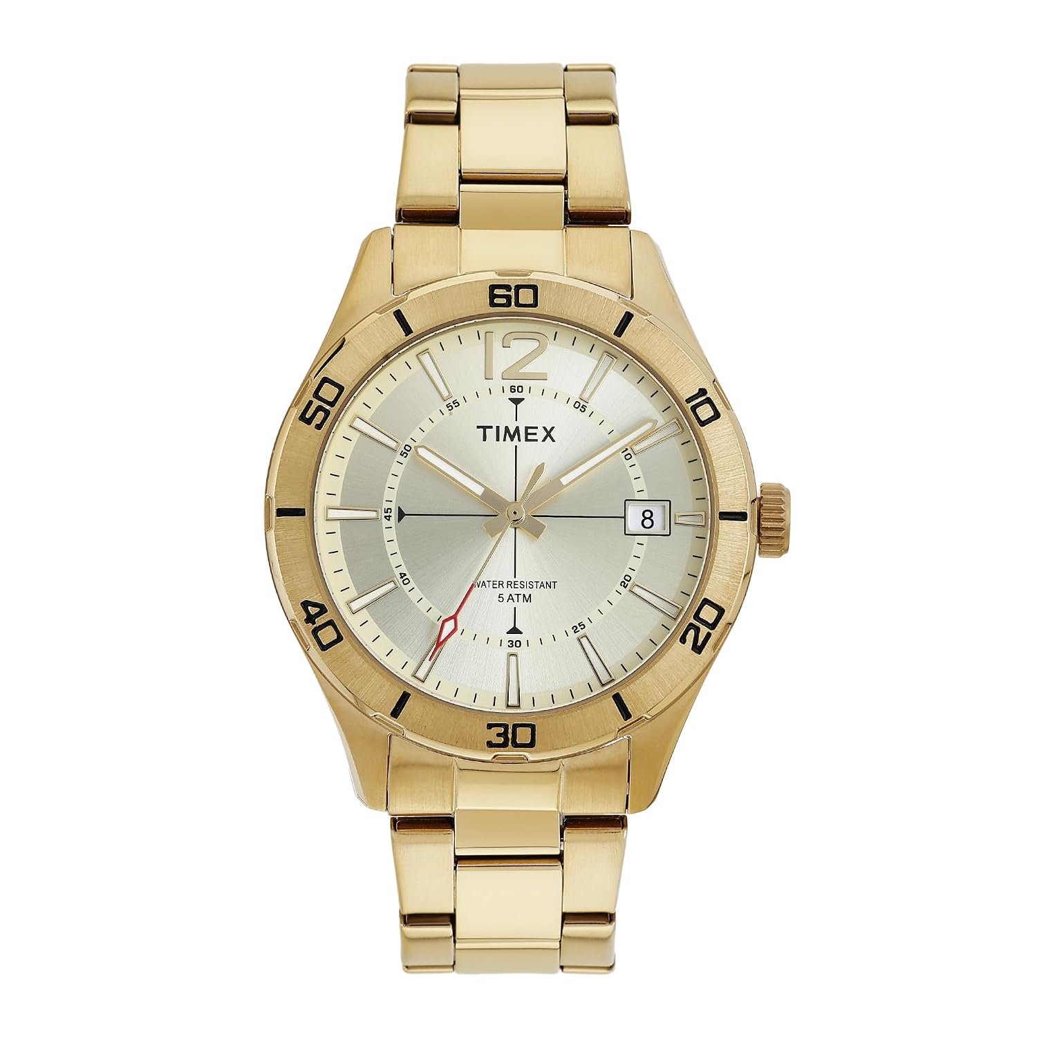 TIMEX Analog Watch for Men Available in Black, Champagne Dial & Multicolor Stainless Steel Bracelet Band - Water Resistant Wrist Watches