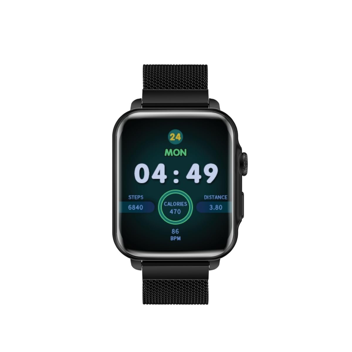 Promate ProWatch-B18 Fitness Smart Watch, 1.8� Display Bluetooth Calling, IP68 Water Resistance, Voice Assistant, Upto 20 Days Battery, 37 Sports Modes, Real-time HR Monitor, 100+ Watch Faces (Black)