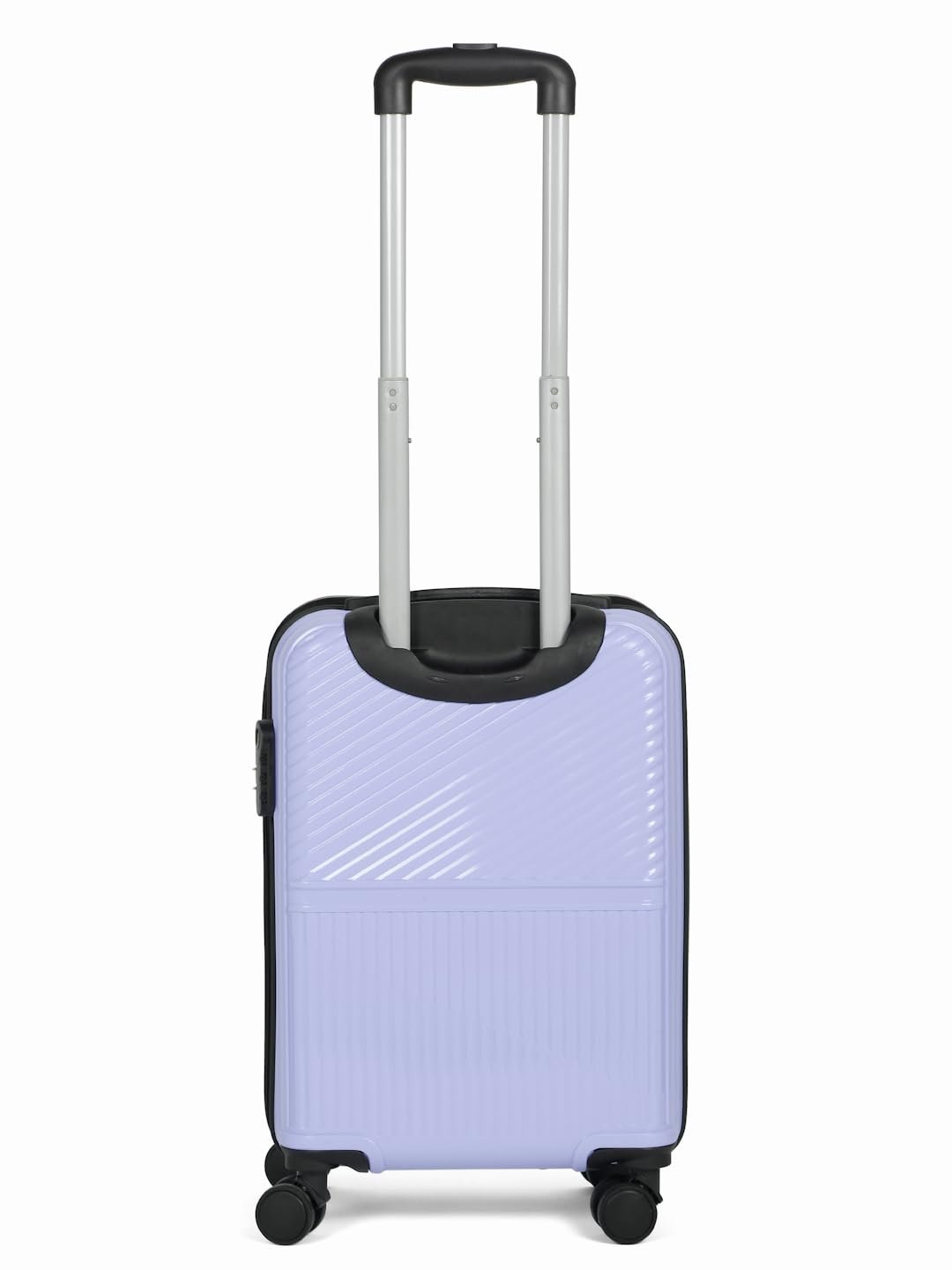 Teakwood Small Size 8 Wheels Trolley Bag, Hard Cabin with Zipper Closure, Adjustable Push Button & Cross Side Strap, Number Lock System 360 Degree (Small, Lavender)