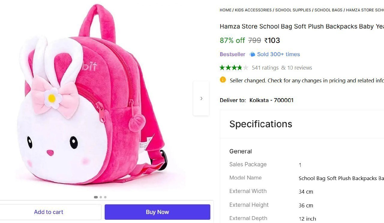 Hamza Store School Bag Soft Plush Backpacks Baby Years 2 to 6 Baby/Boys/Girls Nursery SE-18 Backpack Price in India - Buy Hamza Store School Bag Soft Plush Backpacks Baby Years 2 to 6 Baby/Boys/Girls 