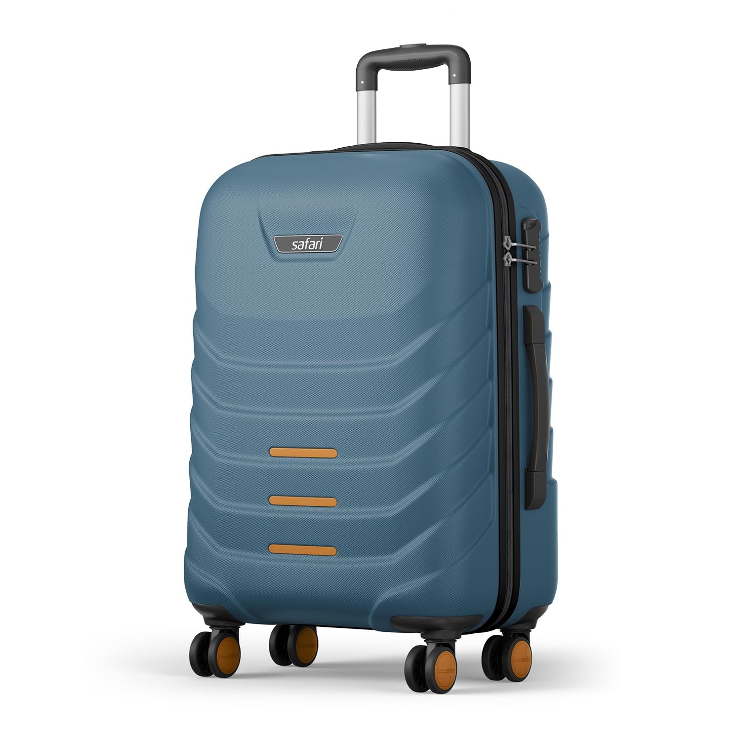 Safari Crescent 8 Wheels 76cm Large Check-in Trolley Bag Hard Case Polycarbonate 360 Degree Wheeling System Luggage, Travel Bag, Suitcase for Travel, Trolley Bags for Travel, Ink Blue