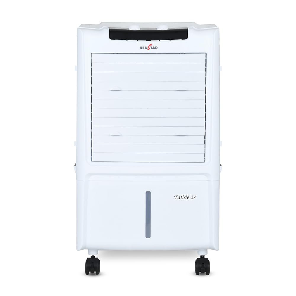 Kenstar TallDe HC 27 L Room/Personal Air Cooler For Home| Honeycomb Pad |High Speed Fan |35 Ft Powerful Air Throw|Inverter compatible |Portable Cooler-Room|1-Yr Product Warranty|White & Black