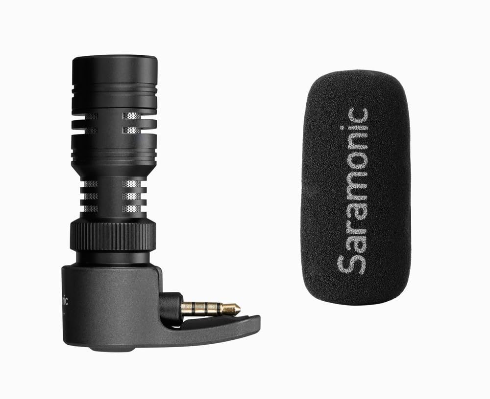 Saramonic SmartMic+ Directional Mic with TRRS Connector & Headphone Out for Apple & Android Mobile Devices