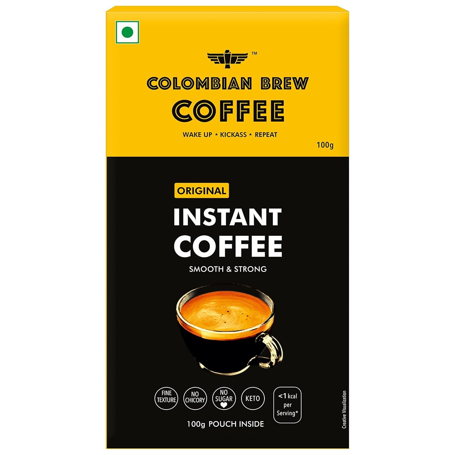 Colombian Brew Original Instant Coffee Powder, Strong 100g Box