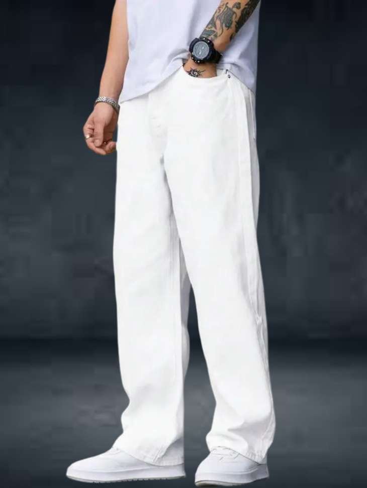 cabrrr straight fit men white jeans