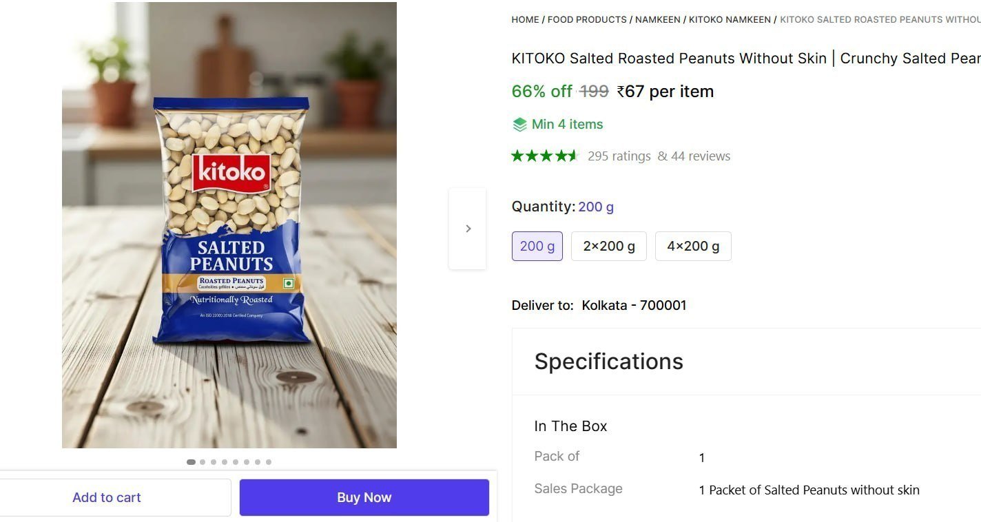 KITOKO Salted Roasted Peanuts Without Skin | Crunchy Salted Peanuts | Roasted Mungfali Price in India - Buy KITOKO Salted Roasted Peanuts Without Skin | Crunchy Salted Peanuts | Roasted Mungfali onlin
