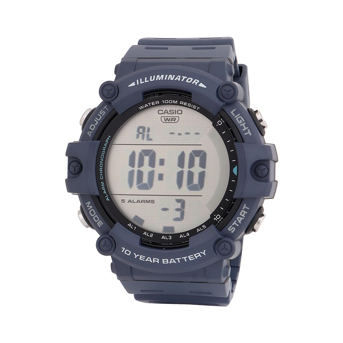 Casio Men Plastic Digital Blue Dial Watch-Ae-1500Wh-2Avdf, Band Color-Blue
