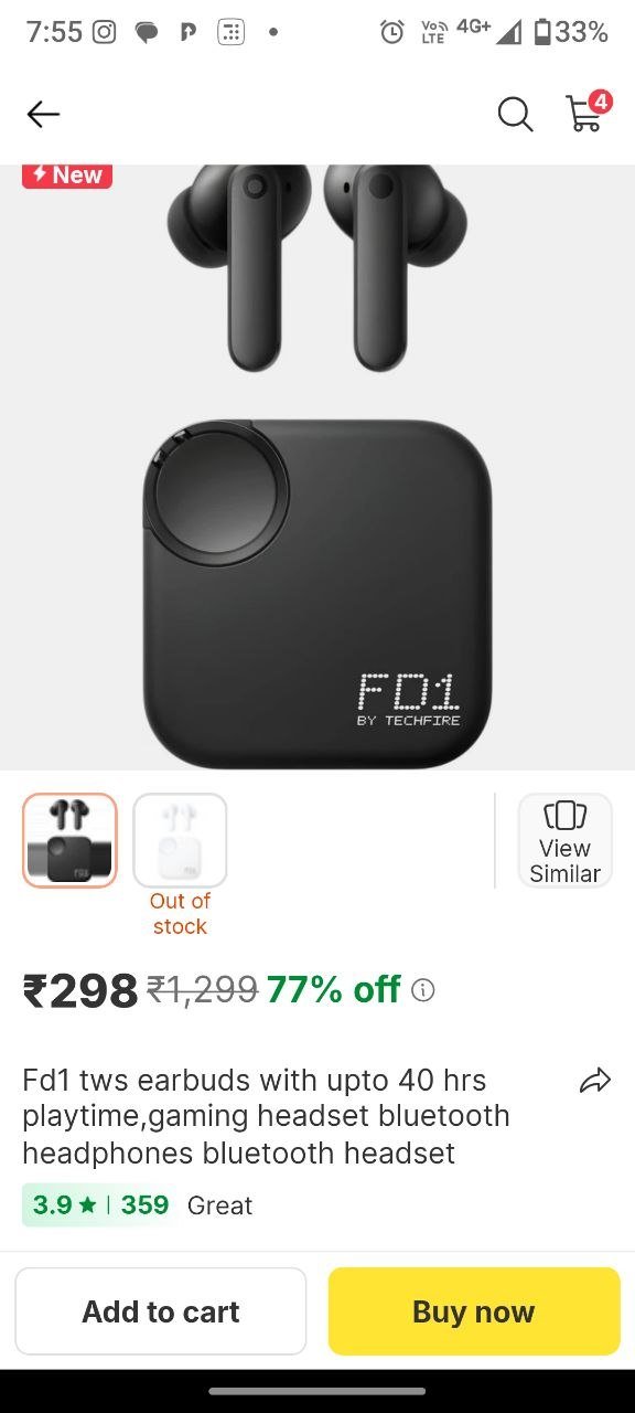 FD1 TWS Earbuds with UPTO 40 HRS Playtime,Gaming headset Bluetooth Headphones Bluetooth Headset Price in India - Buy FD1 TWS Earbuds with UPTO 40 HRS Playtime,Gaming headset Bluetooth Headphones Bluet