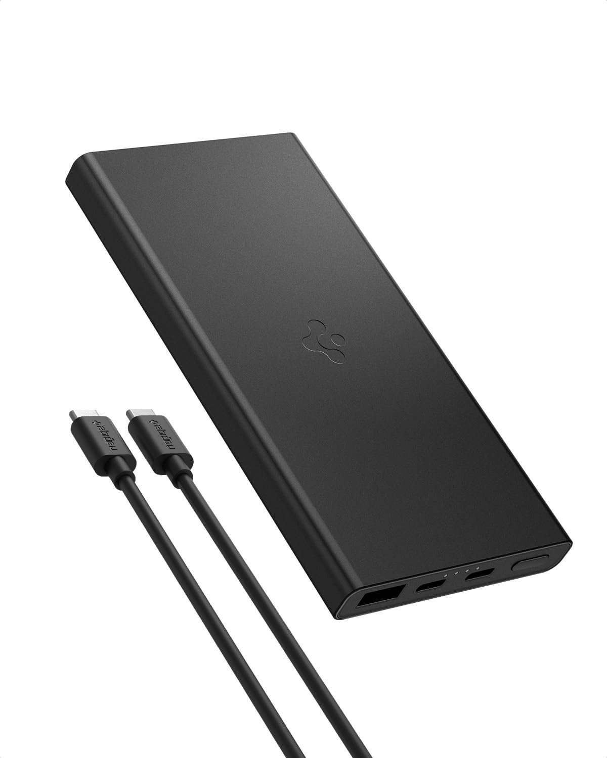 Spigen ArcPack 10000mAh Power Bank, PD3.0, Fast Charging, 22.5W Max Output, 2 Type-C Ports, 1 USB-A Port - (Aluminum, Black) | 10000mAh 22.5W PD3.0 Power Bank Made of Aluminum with 2 USB-C & 1 USB
