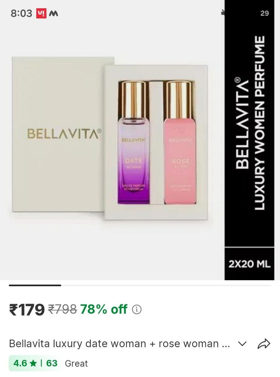 Bellavita Luxury DATE Woman + ROSE Woman Perfume Combo for Women 40 ML Eau de Parfum  -  40 ml Price in India - Buy Bellavita Luxury DATE Woman + ROSE Woman Perfume Combo for Women 40 ML Eau de Parfum