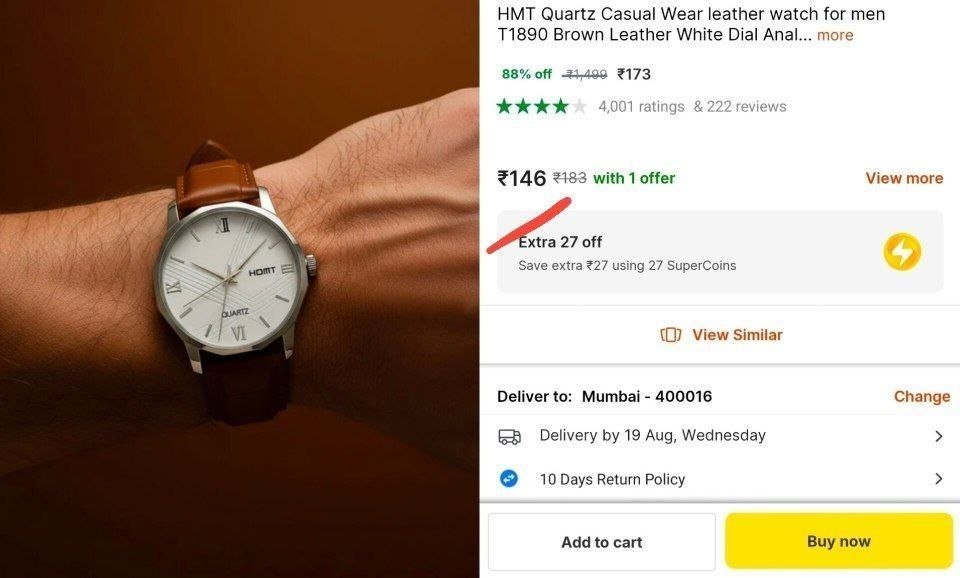 HMT Quartz Casual Wear leather watch for men T1890 Brown Leather White Dial Analog Watch  - For Men Price in India - Buy HMT Quartz Casual Wear leather watch for men T1890 Brown Leather White Dial Ana