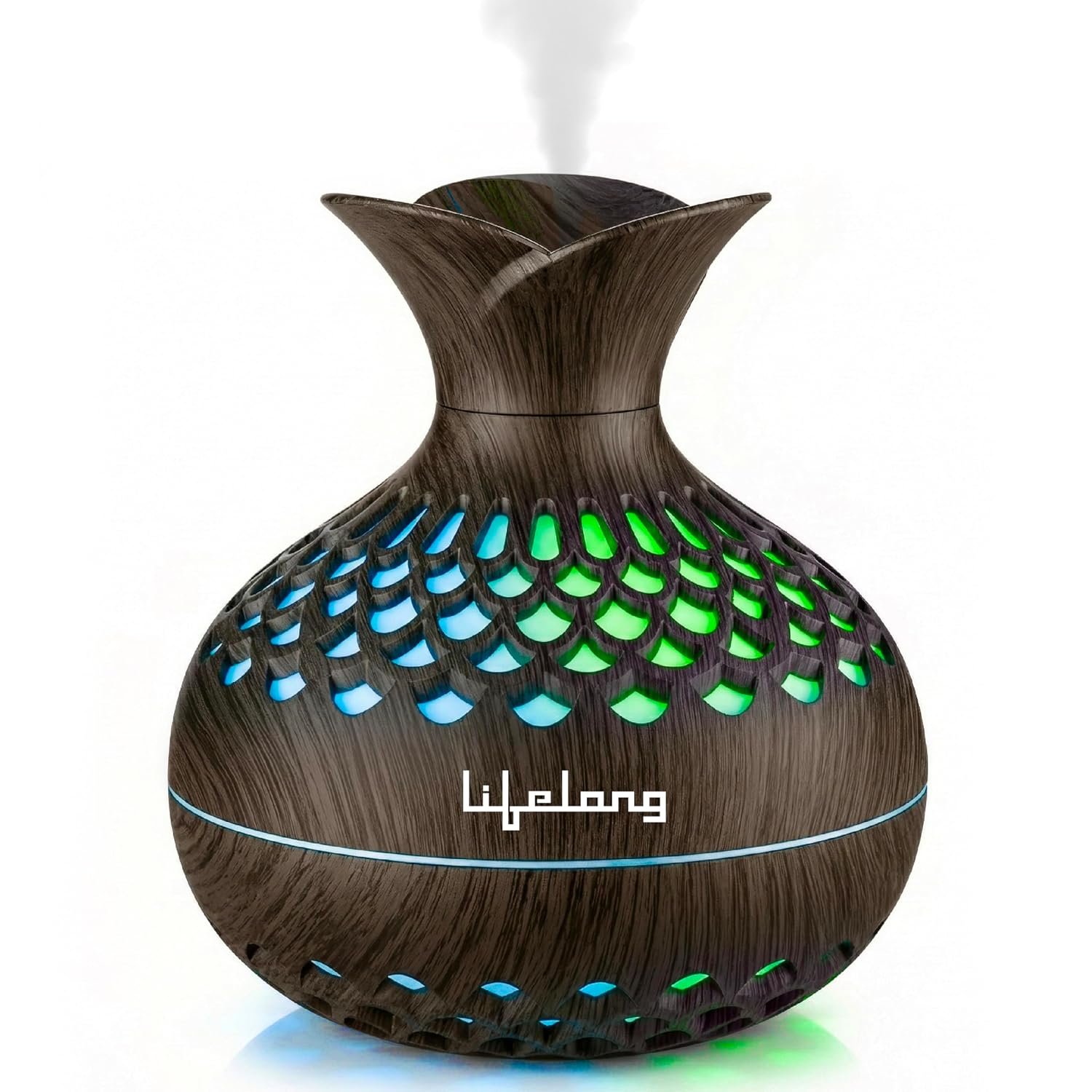 Lifelong Flower Home Humidifier & Essential Oil Diffuser | 300ml Tank Capacity | Ultrasonic Aromatherapy for Home, Office & Bedroom with Soothing Light for Relaxation| Essential Oil Fragrance 