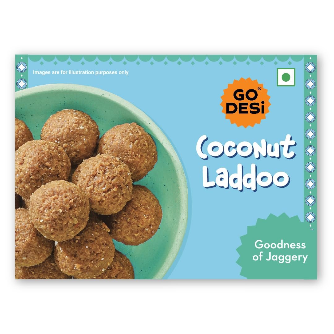 GO DESi Jaggery Coconut Laddu - 200 grams | With Goodness of Jaggery | No Artificial Flavours | Sweets | Laddoo