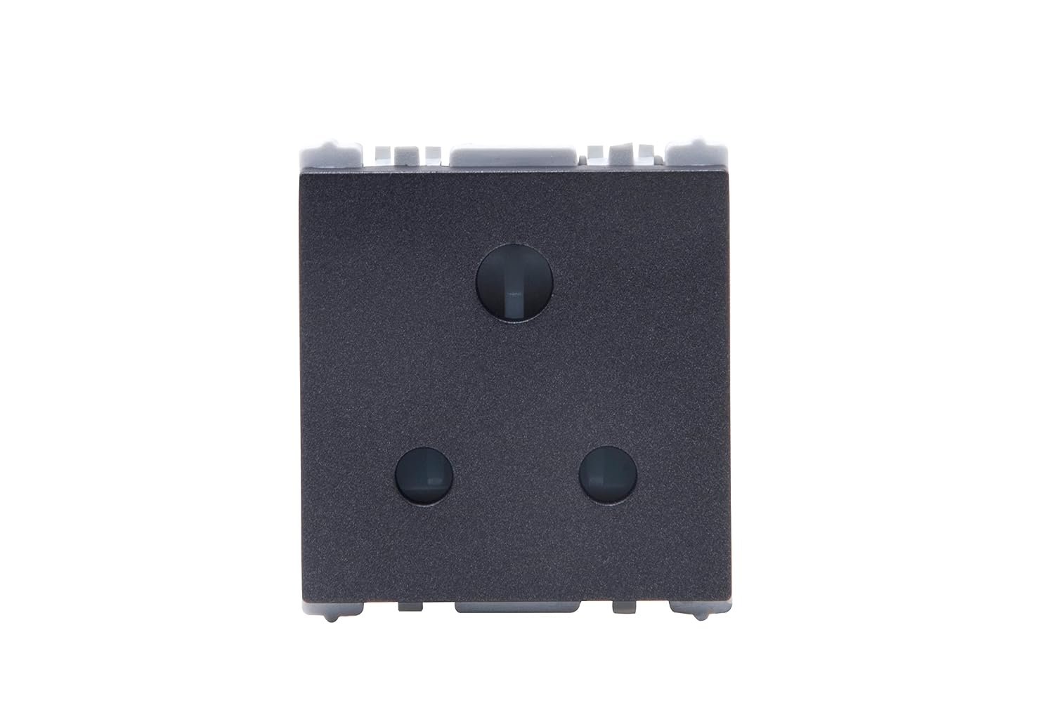 Wipro Northwest Nowa 6A 3 - Pin Socket With Euro Pin, Matt Black (pack of 5)