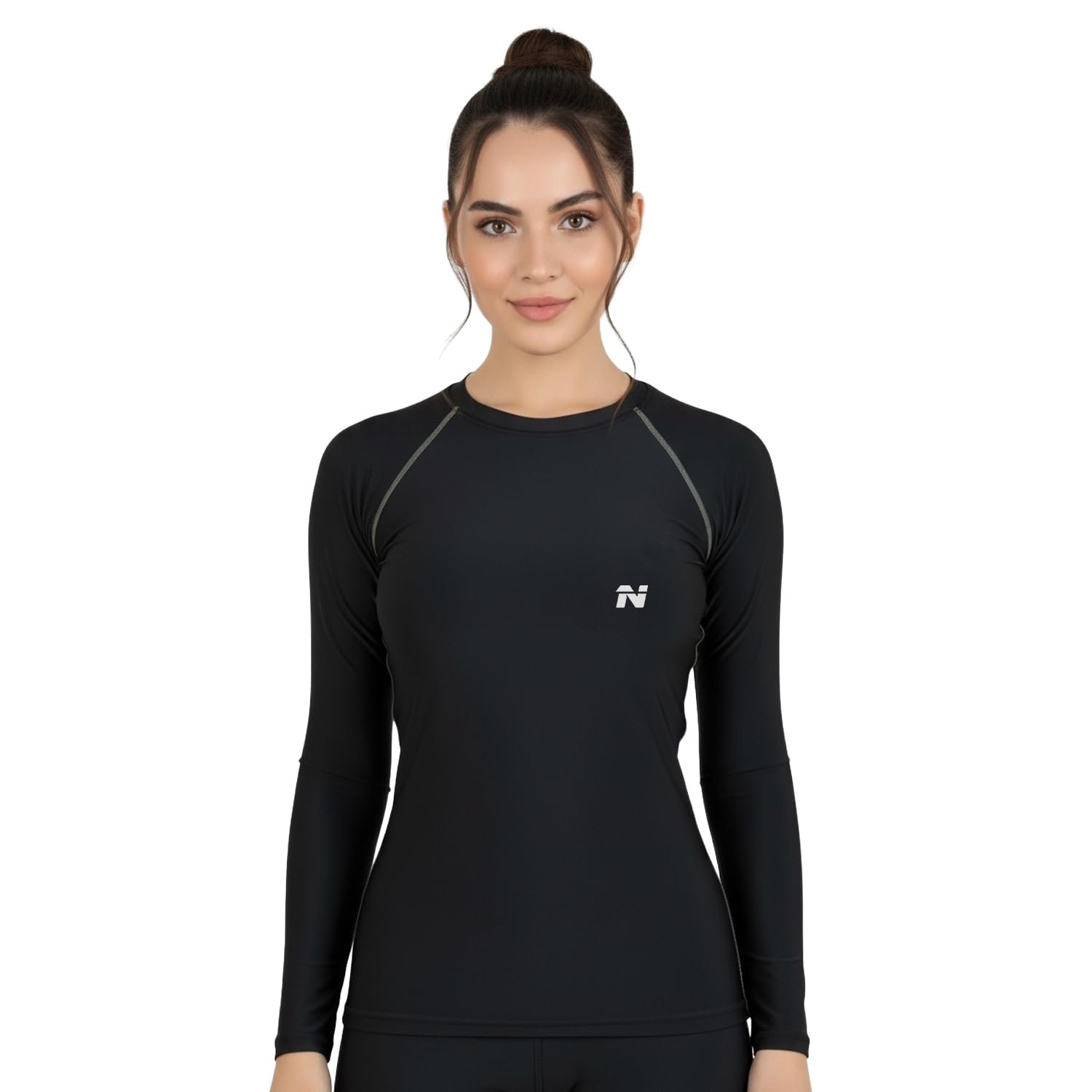 NINQ Women’s Long Sleeve Compression T-Shirt for Gym, Running, Yoga & Sports Wear