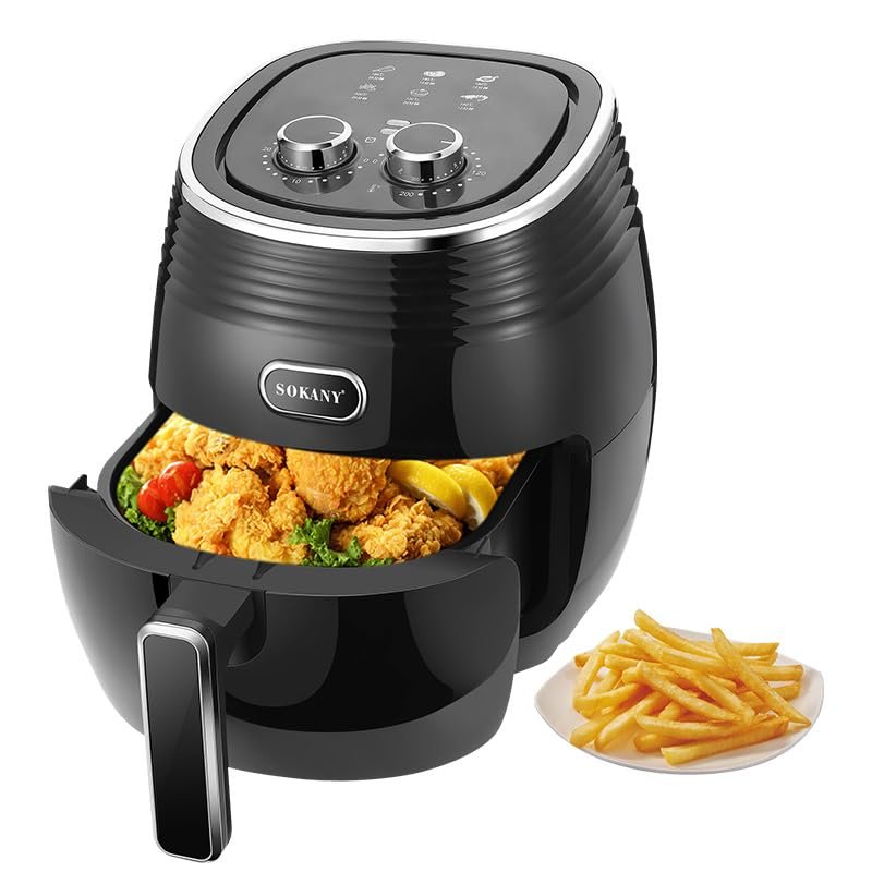 4 Litre 1350W Crispy Air Fryer with Smart Rapid Air Technology Air Fryer Cool Touch Housing Dial/Digital Hot Air Healthy Frying Oil-Free,Auto Shutoff, Dishwasher safe parts