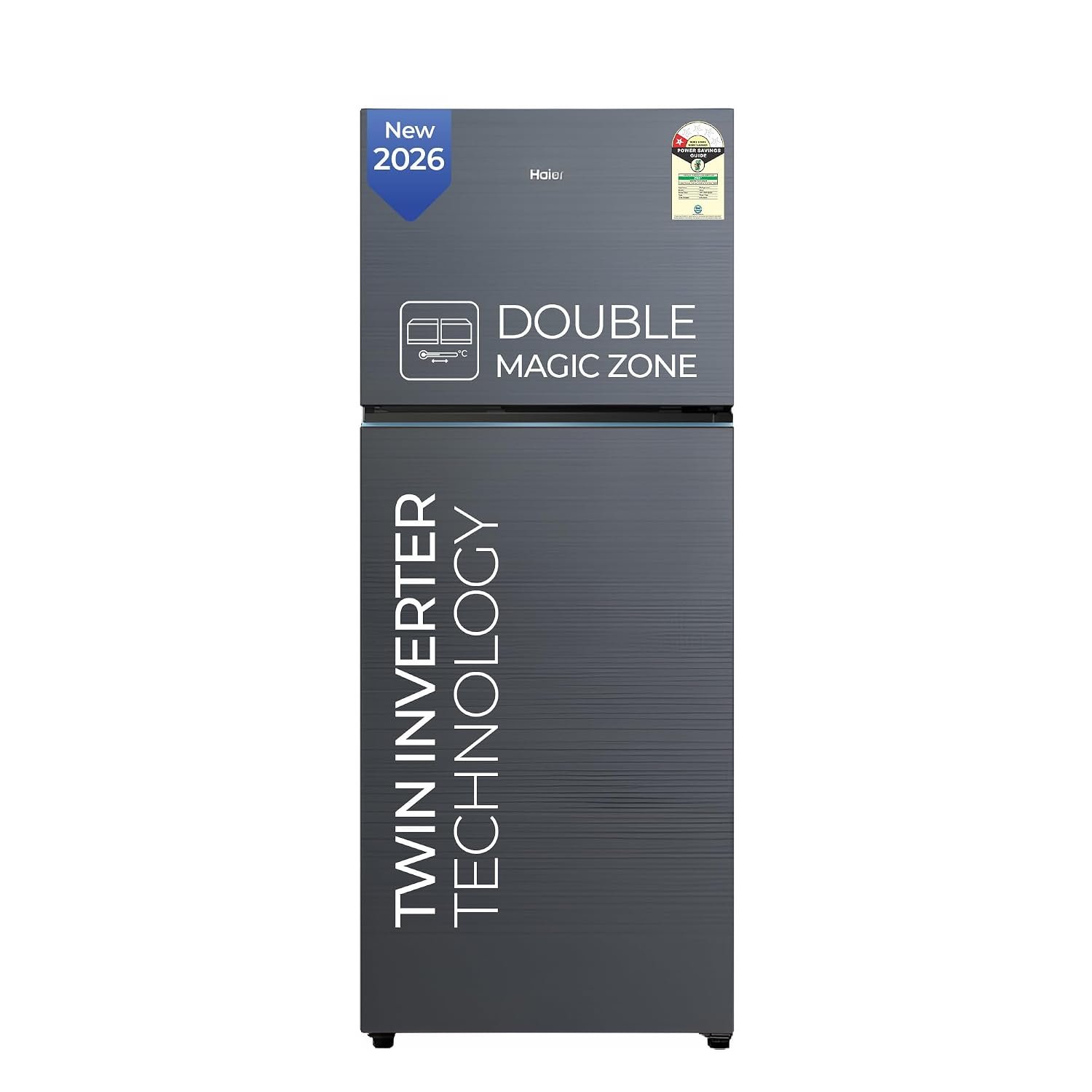 Haier 475 L 1 Star Frost Free Twin Inverter Double Door Refrigerator with Solar Connect for Power Backup & Dual Magic Zone for Flexible Storage (HRF-5251BGKA-N, Graphite Black, 2026 Model)