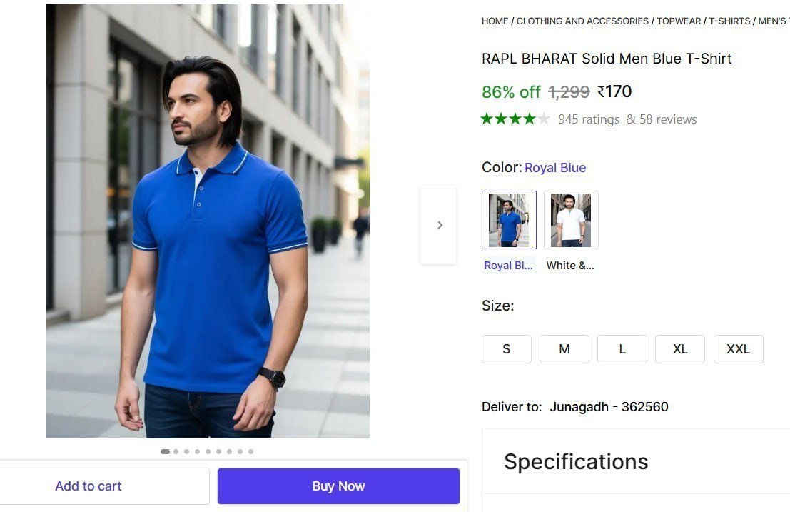RAPL BHARAT Solid Men Blue T-Shirt Price in India - Buy RAPL BHARAT Solid Men Blue T-Shirt online at Shopsy.in