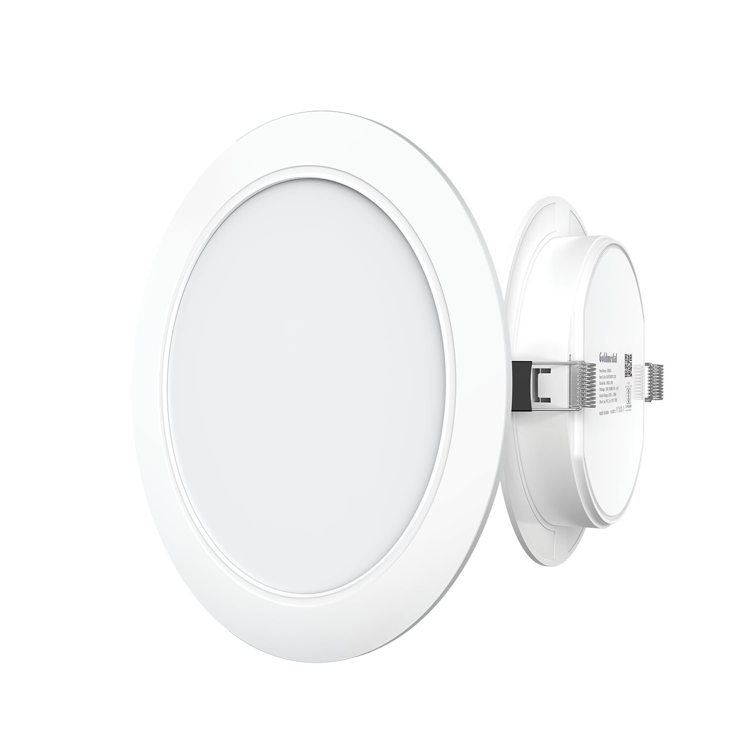 Goldmedal Tango 12W LED Downlight with Surge Protection for Home, Shops, and Hotels - Warm White (3000K) | Cut-Out Size: Ø102 mm | Suitable for 4 Inch Junction Box