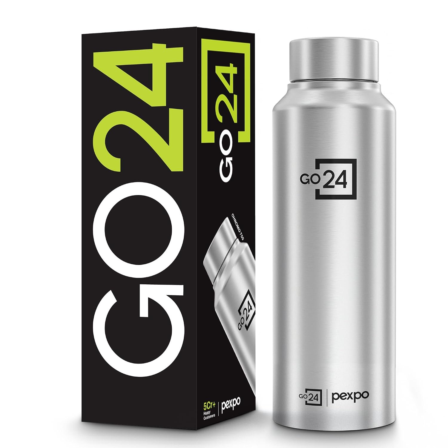 Stainless Steel Water Bottle Chromo Silver 750ml