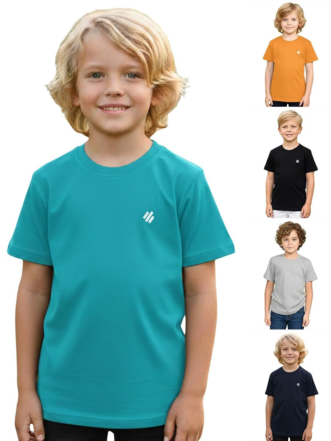 ONN Boy's Half Sleeves Round Neck Cotton T-Shirt | Pack of 5