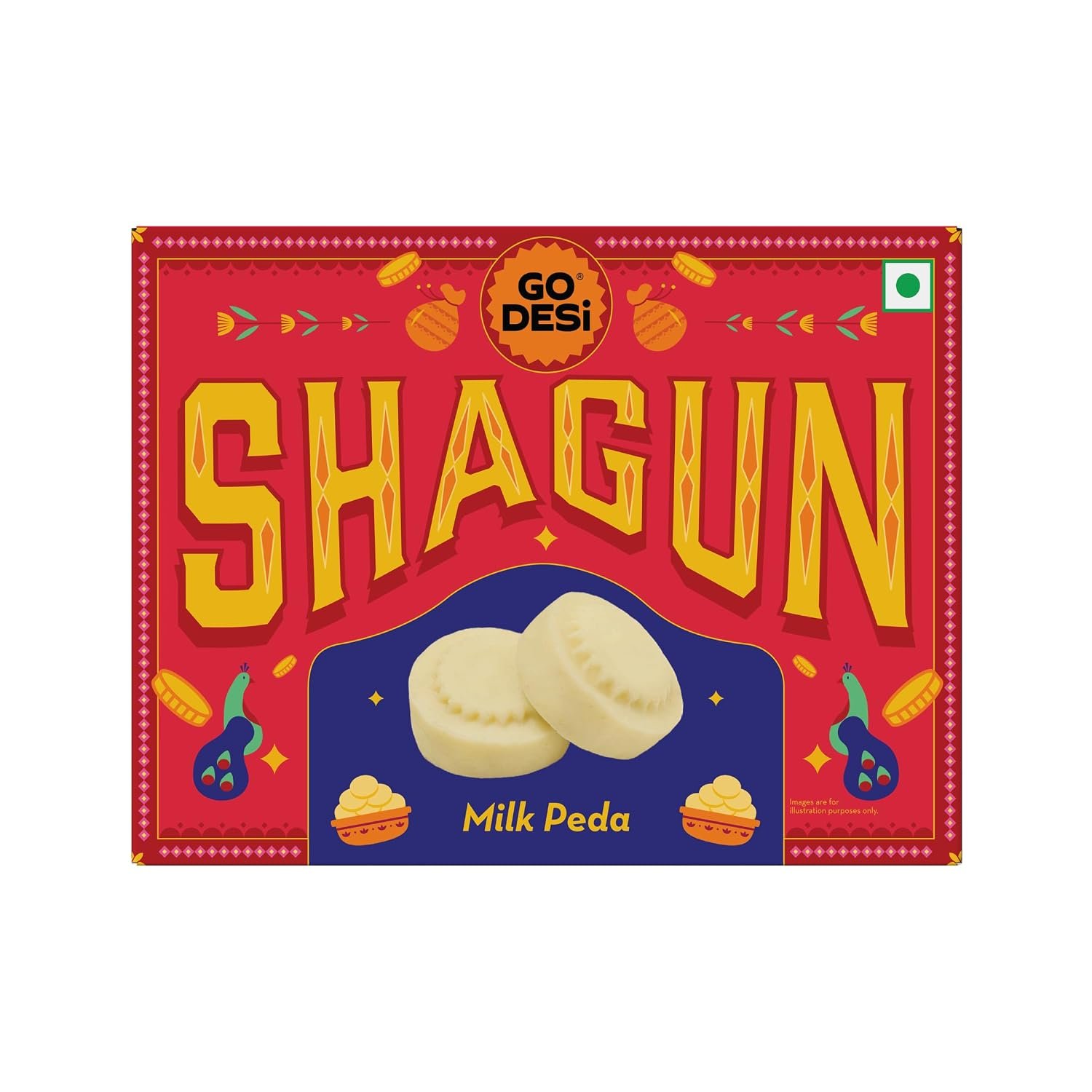 GO DESi Shagun Pack, Milk Peda, 80 grams, Indian Sweet mithai