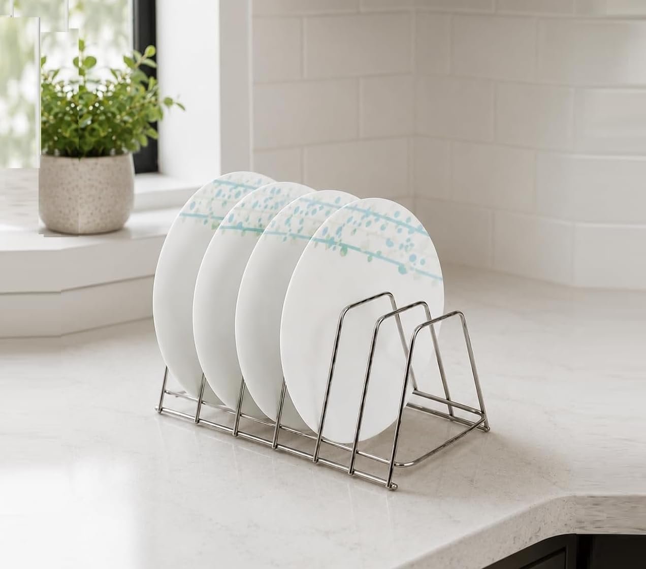 Steeliness Steel Dish Rack Plate Stand For 6 Layer Table Stand, Plates Holder Kitchen, Kitchen Rack, Stainless (Pack Of One, Nhspcountertop, Floating Shelves)