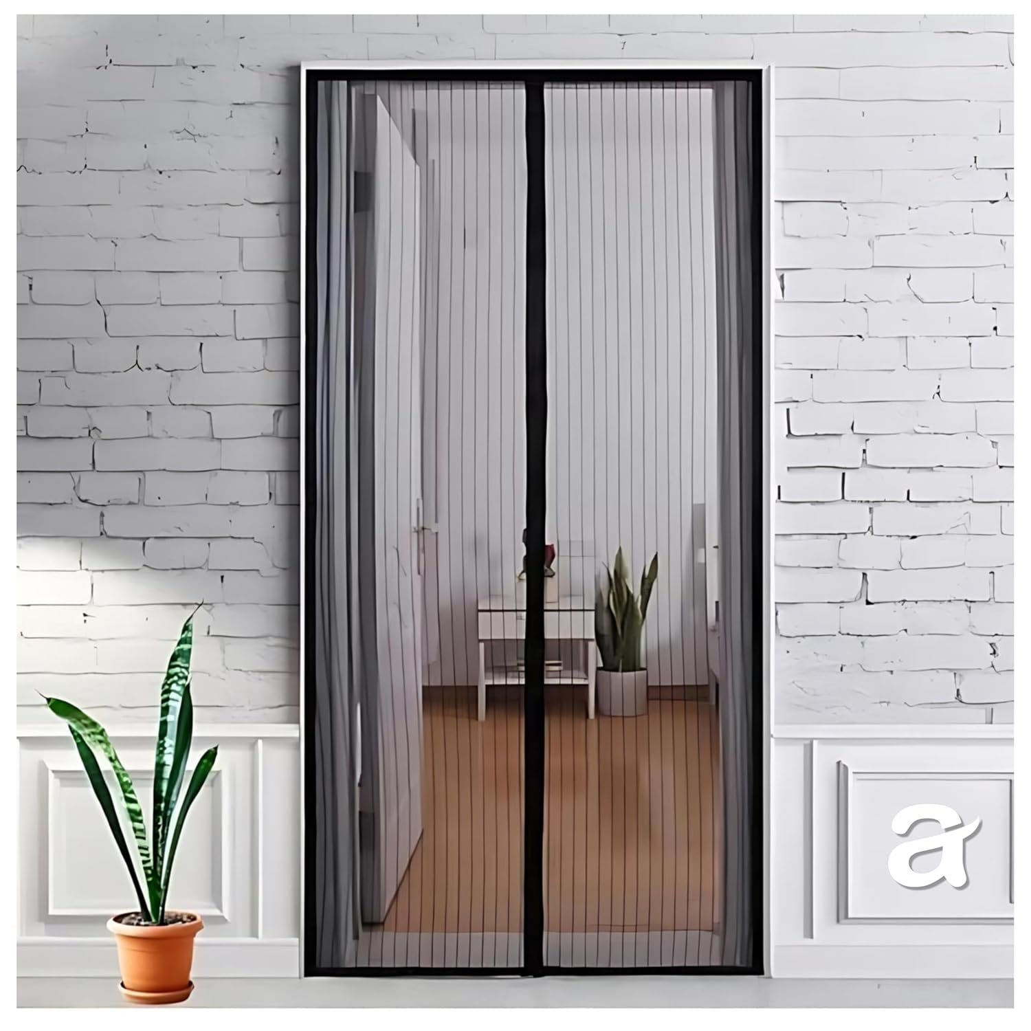 Arto Auto Close Magnetic Hands-Free Mesh Door Curtain | Polyester Mosquito & Insect Net with Self-Adhesive Hook Tape | Pet & Kid Friendly | Multicolor | 100 210 cm
