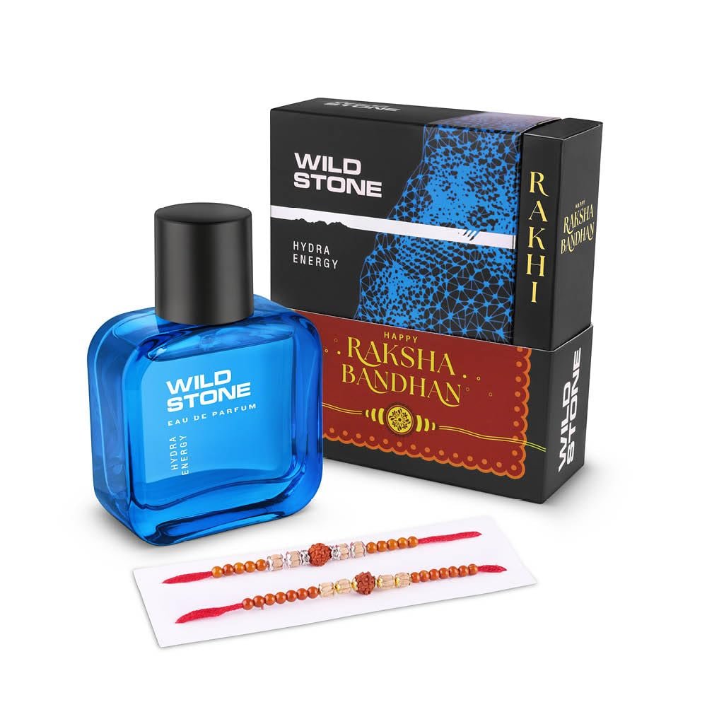 Wild Stone Hydra Energy EDP for Men 50ml with Rakhi | Raksha Bandhan Gift Set for Brother | Aromatic & Fougere Long Lasting Perfume | Gift for Men | Fragrance For Everyday
