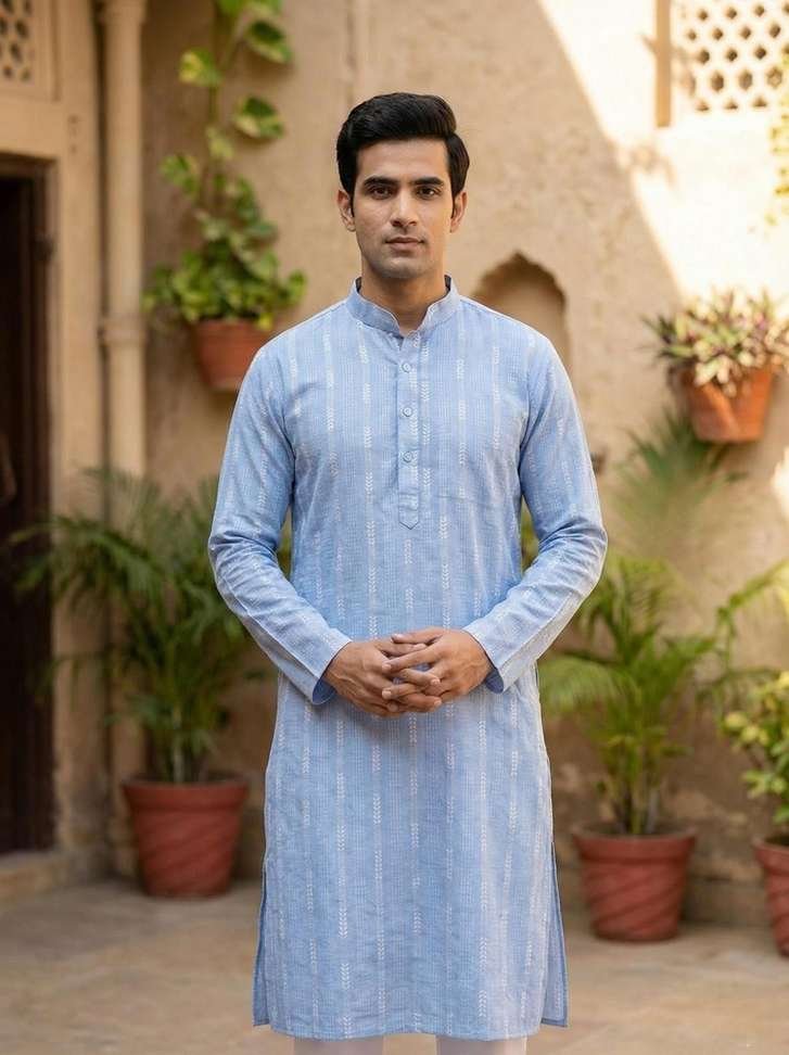 nkloomveda men printed straight kurta